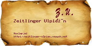 Zeitlinger Ulpián névjegykártya